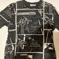 adidas コミックデザイン Tシャツ 黒
