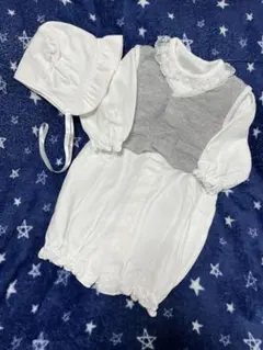 【50-60cm】美品・セレモニースーツ ホワイト＋ミトン付き