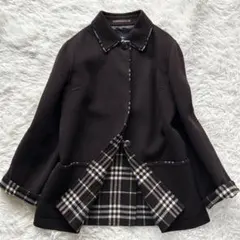 ✨激レア♡カシミヤ混✨バーバリーロンドン　　ロングコート　チェック総柄　美品 burberry/バーバリー通販 | ロング チェックラペル ギャバジン