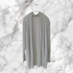 シアー ロングカーディガン 長袖 ライトグレー 上品 透け感のサムネイル