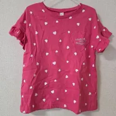 アプレレクール　ハート柄フリル袖半袖Tシャツ 130㎝