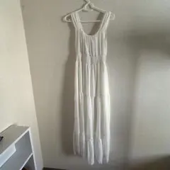 ホワイト キャミワンピース ロング