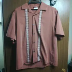CIAO PANIC 半袖シャツ 茶色刺繍