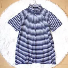 ポロゴルフ⭕️ラルフローレン　ボーダー　半袖シャツ　ポロシャツ　Lサイズ　青　人気のサムネイル