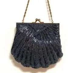 ビーズ シェル型 パーティーバッグ 約30cm ビンテージ