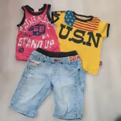 キッズ服 タンクトップ Tシャツ ショートパンツ セット福袋
