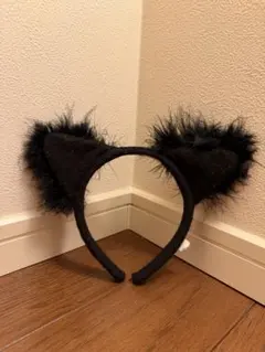 黒猫耳カチューシャ コスプレ ハロウィン