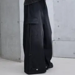 【Spielio】ヴィンテージライクデニムカーゴワイドパンツ