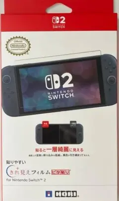 スイッチ Switch2 保護フィルム 貼りやすいきれ見えフィルムピタ貼り ホリ