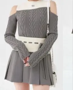 Darich ショルダーオープンニットセットアップFL グレー　ダーリッチ
