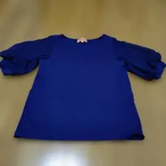 五分袖カットソー ネイビー Mサイズ　トップス