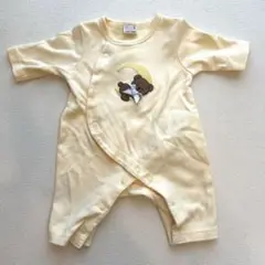 プティマイン　クマ刺繍 コットンロンパース