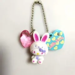 ハローキティ カラフルバニー キーホルダー ホワイト 平成レトロ ドロップ
