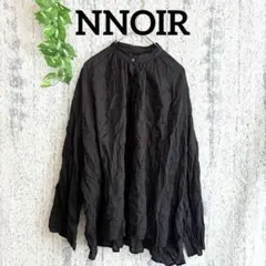 【NNOIR】綺麗め レディース七分袖ブラウス ブラック 袖調節 チェック