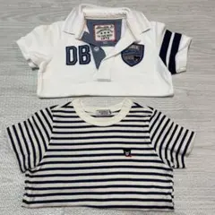 DOUBLE B ポロシャツとストライプTシャツセット