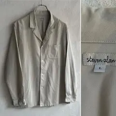 美品 steven alan 長袖 オープンカラーシャツ ベージュ