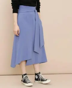 【美品】定価17,600円　アダムエロペ　Aライン　ウエストリボン　スカート