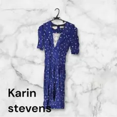 Karin Stevens フリーサイズ　花柄ワンピース 青