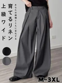 【未着用】メンズ3Dプリーツワイドレッグパンツ　XL