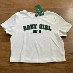 【新品未使用】SHEIN EZwear レターグラフィック リブニットTシャツ