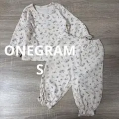 ONEGRAM 1gram ベージュ花柄フリルセットアップ 綿100 S 70のサムネイル