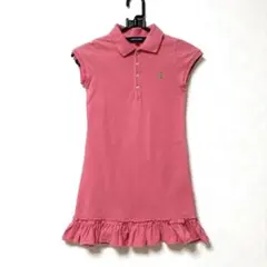 ラルフローレン 半袖ポロワンピース 120 コーラルピンク フリル