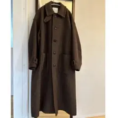 FREAK'S STORE ブラウン　尾州ネップツイードステンカラーコート