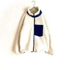 【SpRay スプレイ】 ボアジャケット Mサイズ ホワイト×ブルー