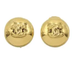 R2892 美品 シャネル ココマーク ロゴ ラウンド イヤリング
