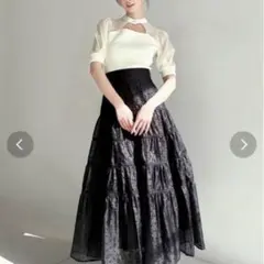 RESEXXY リゼクシー ドットティアードフレアスカート ブラック 黒