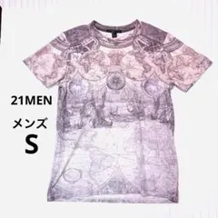 21MEN Forever21 古地図 総柄 Tシャツ メンズ Sサイズのサムネイル