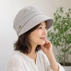 芦屋ロサブラン プレーンハット つば10cm Sサイズ ダンガリーベージュ