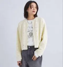 グリーンレーベルリラクシング　新品未使用⭐︎クロシェ　カーディガン