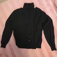 ブラック ニットカーディガン 長袖　アンサンブル