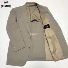 【大きめサイズ】allegri テーラードジャケット ベージュチェック イタリアのサムネイル