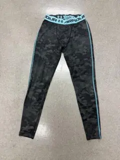 アンダーアーマー HeatGear コンプレッションタイツ カモ柄 黒×ブルー