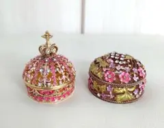 透かし細工　キラキラ小物入れ　2個　アクセサリーケース