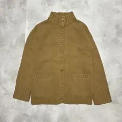 MARVEROSE ニットカーディガン M 毛100% キャメル ハイネック