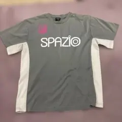 SPAZIO グレー シャツ　ロゴ入り　サイズO