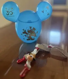 【30周年限定】ミッキーバルーン型 ポップコーンバケット ブルー ストラップ付き
