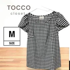 TOCCO 半袖 トップス ギンガムチェック ML ブランド ブラックのサムネイル