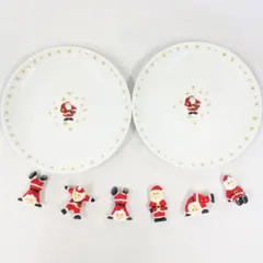 DN-A0630　サンタクロース　人形　フィギュア　ナルミ　皿　プレート　セット