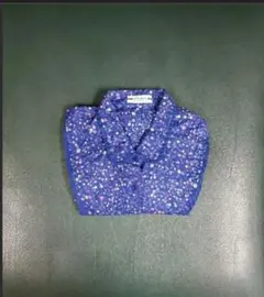 ヴィンテージ ブラウス シャツ 長袖 ブルー 花柄 レトロ 古着