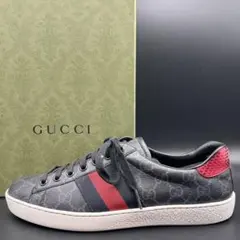 Gucci GGパターン スニーカー ネイビー/ベージュ/レッド - メルカリ