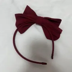 ワインレッド リボンカチューシャ