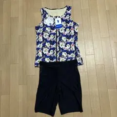 フットマーク セパレート水着 LLサイズ 花柄 ブルーのサムネイル
