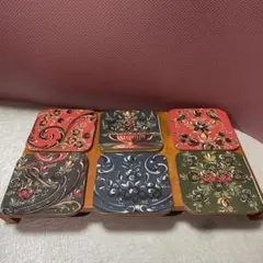 コースターセット 6枚 花柄