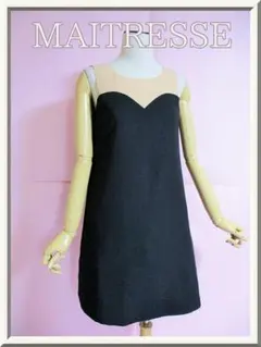 最終処分セール【メトリーゼ】バイカラーワンピース☆黒ベージュ