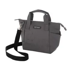 マリークワント新品グレー デイジー刺繍トートバッグ / 保冷 バッグ 1/2