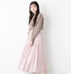 WEGO　ピンク プリーツロングスカート　フリーサイズ